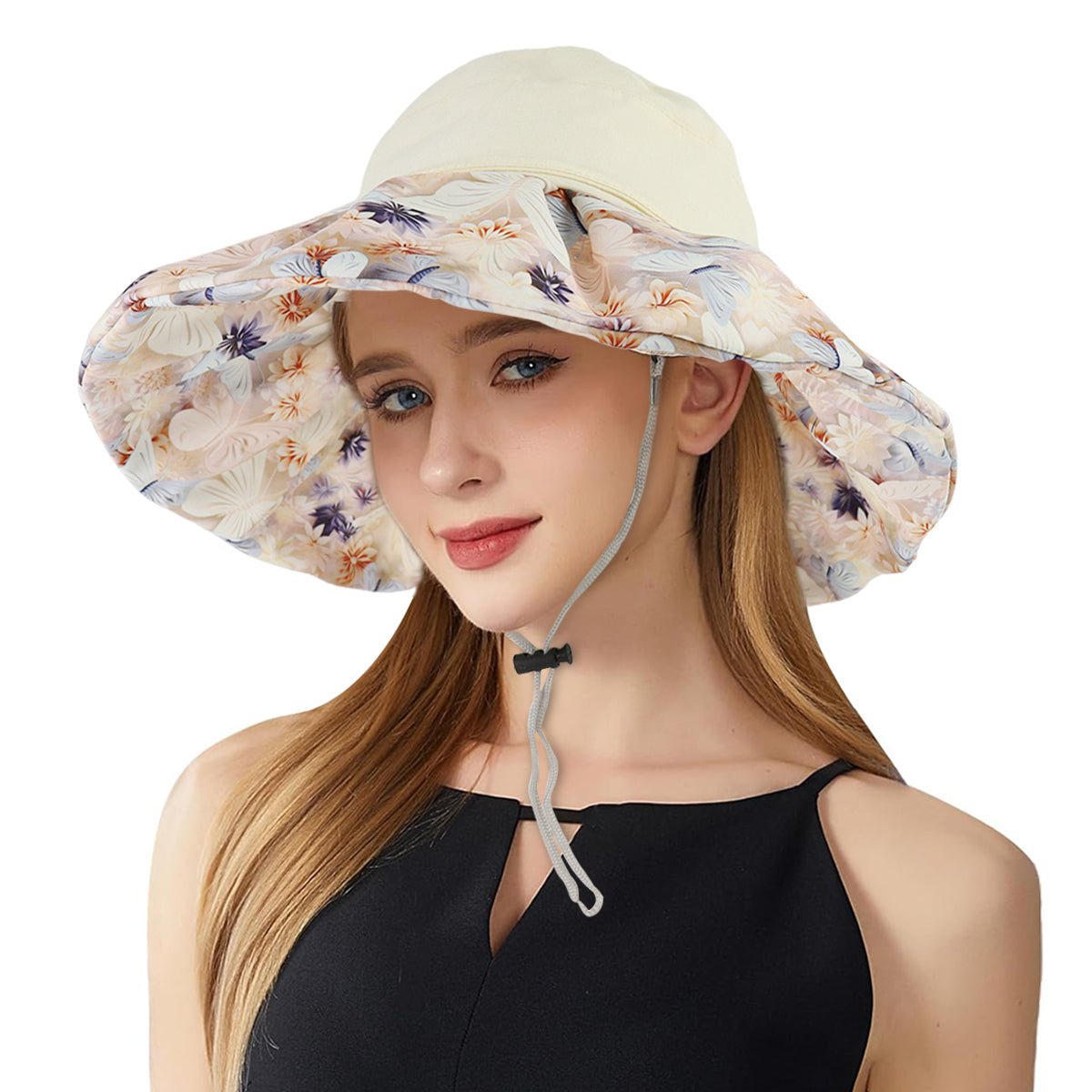 SANNIDHI Sun Hat for Women UPF 50+ Sun Protection Fashion Floral Wide Brim Bucket Hat for Women Breathable Mesh Liner Design Flexible Brim Outdoor Sun Hat Beach Hat with Detachble Chin Strap SANNIDHI Sun Hat for Women UPF 50+ Sun Protection Fashion Floral Wide Brim Bucket Hat for Women Breathable Mesh Liner Design Flexible Brim Outdoor Sun Hat Beach Hat with Detachble Chin Strap